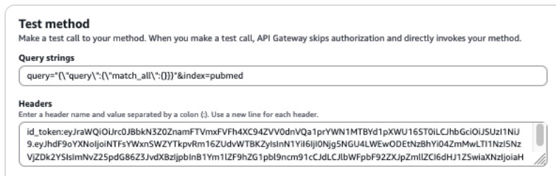 values to be used for testing scenario 1