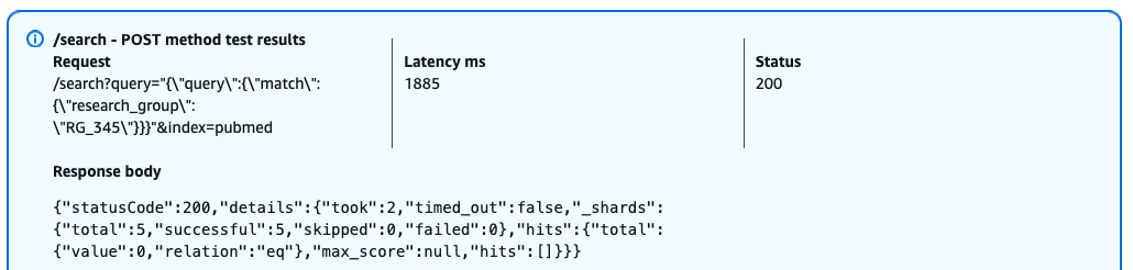 Result of the search API call made for scenario 4
