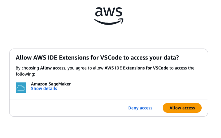 Allow access to the SageMaker Unified Studio project from VS Code