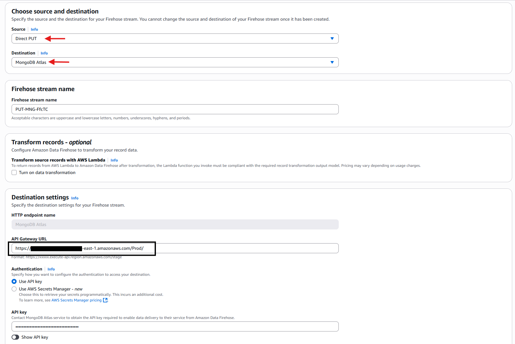 Figure 19: Configure Amazon Data Firehose
