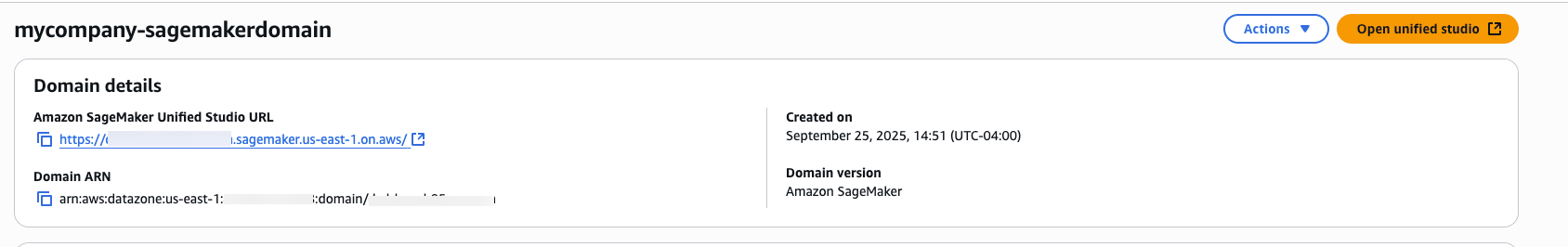 Create a SageMaker Unified Studio domain 
