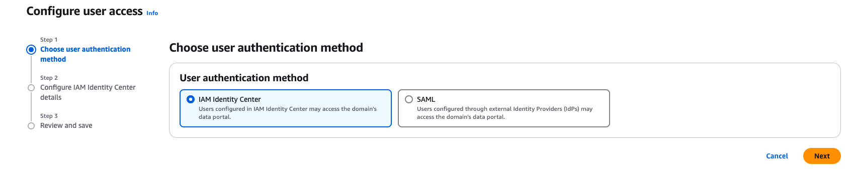 Choosing authentication 