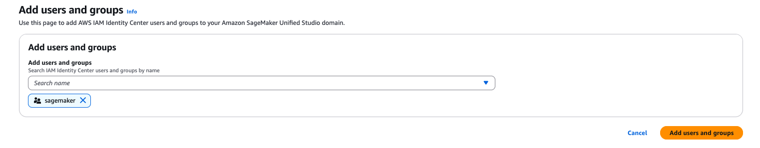 Add users and groups to SageMaker Unified Studio domain