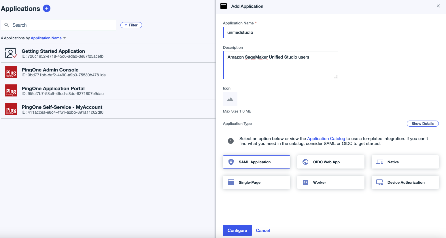 Creating a SAML app integration in Ping Identity 