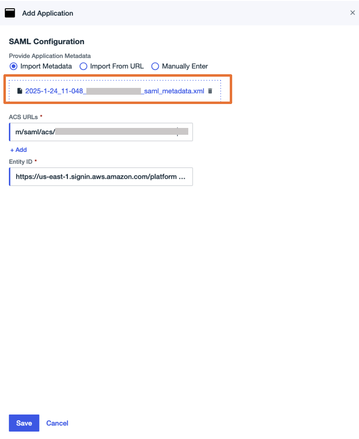 Importing service provider metadata into Ping Identity 