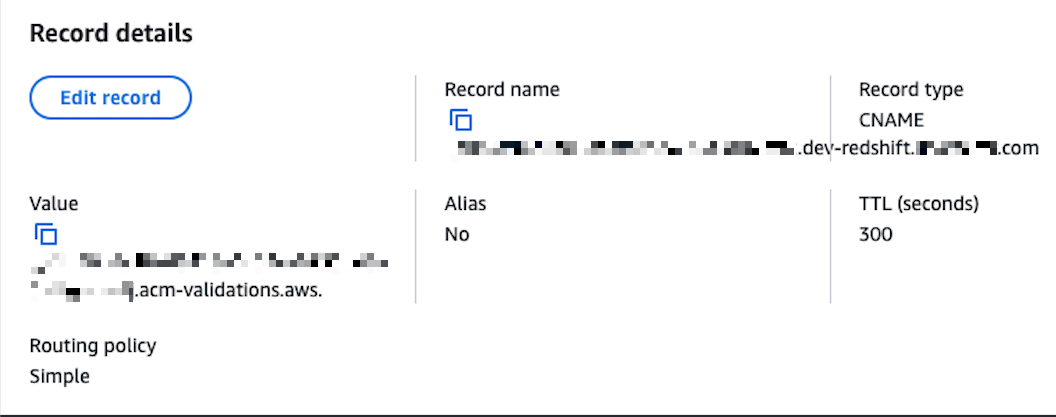 Figure 14: NLB – CNAME record in Route 53