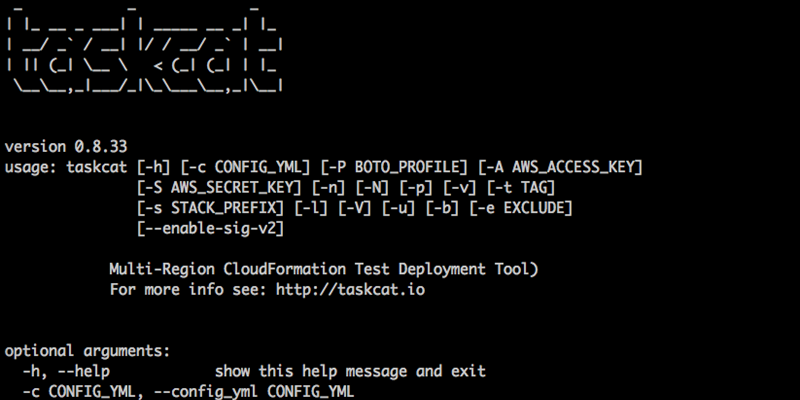 taskcat-options-screenshot