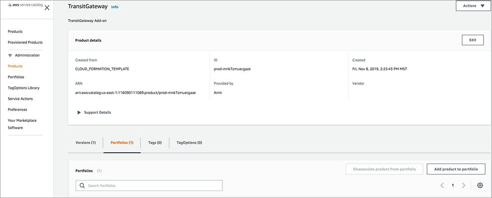 adding product to portfolio.