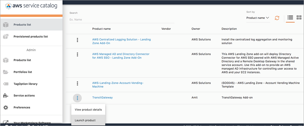 select the add on product to deploy.