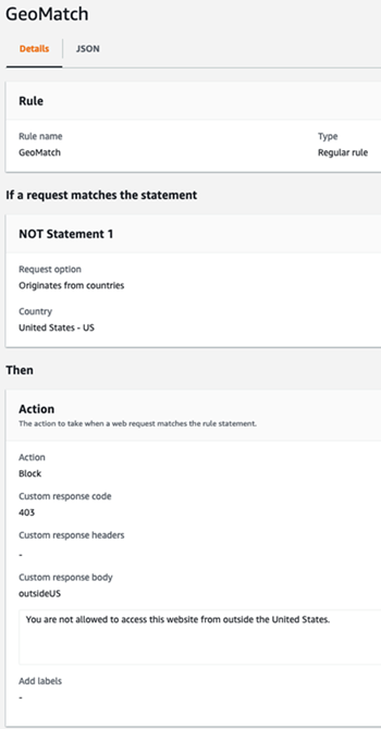 Details of the Geomatch rule (screenshot).