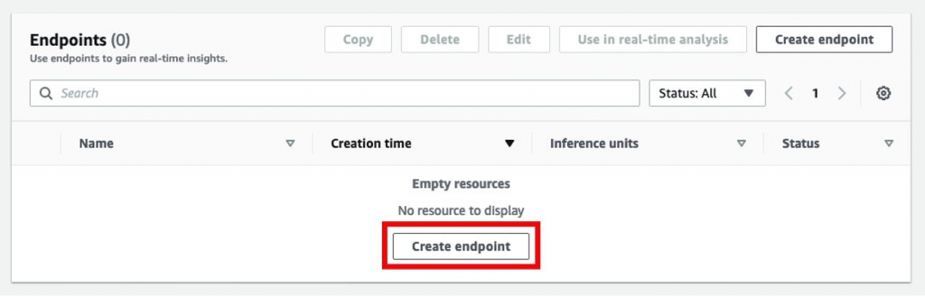 Select “Create Endpoint”