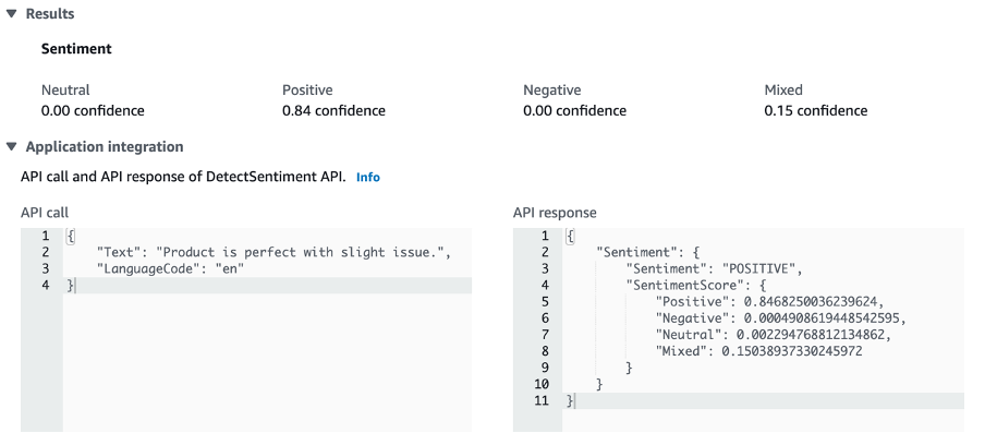 SentimentScore example