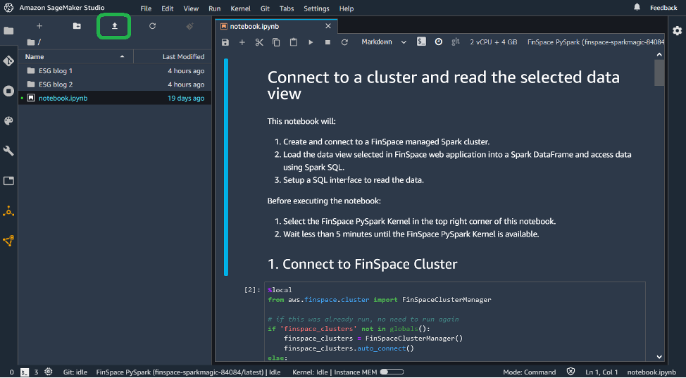 Figure 6: Amazon FinSpace notebook