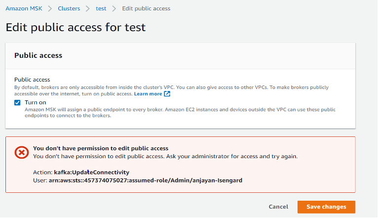 edit public access for test