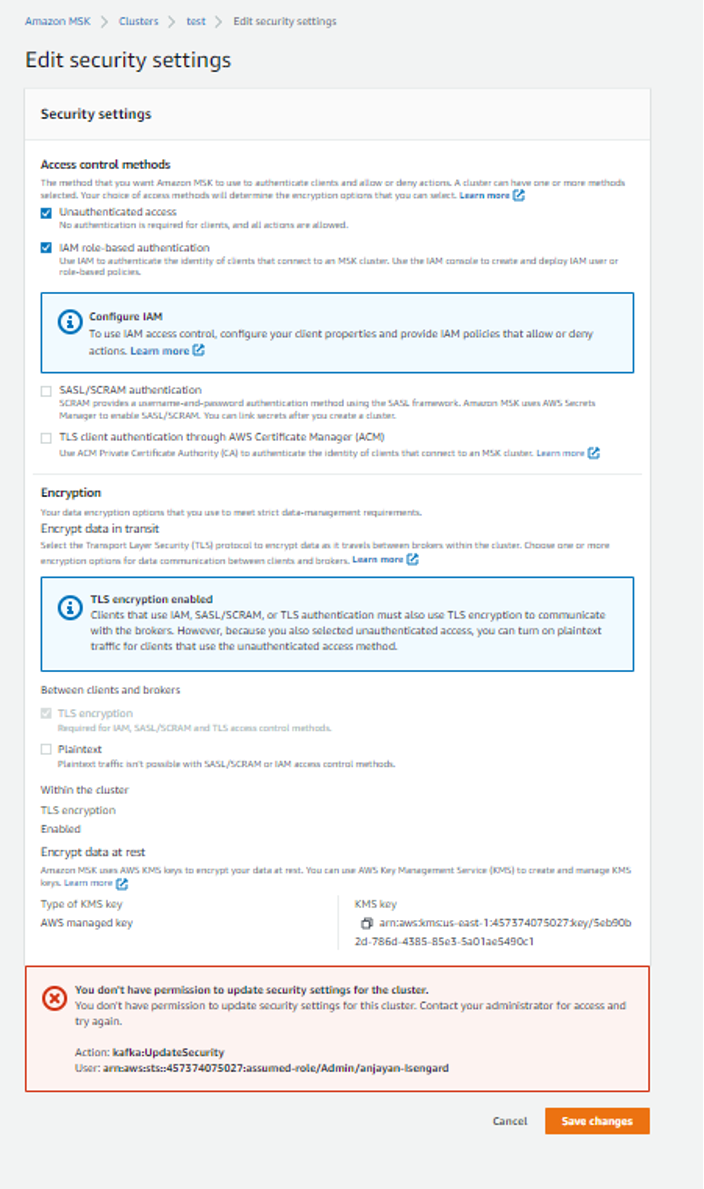 edit security settings