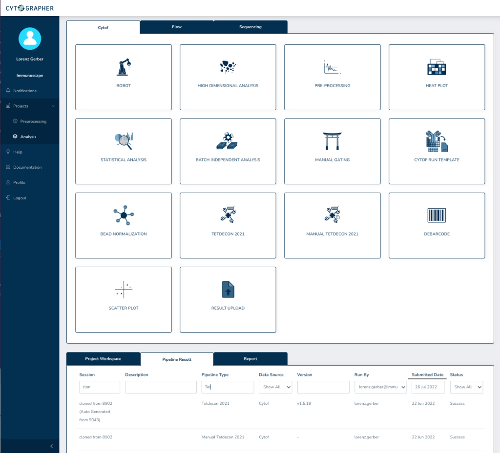 Figure 2 - Cytographer user interface