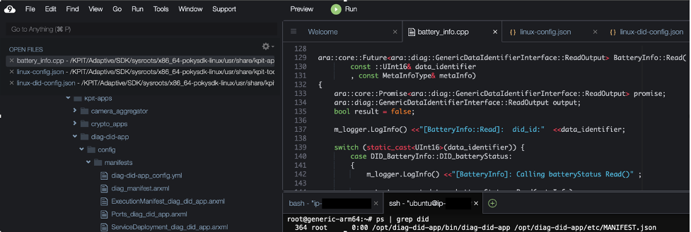 Adaptive AUTOSAR App is installed and starts running on vECU
