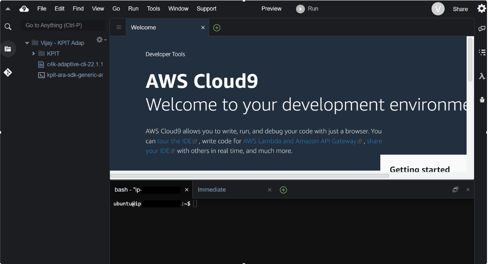 Cloud9 SSH Environment
