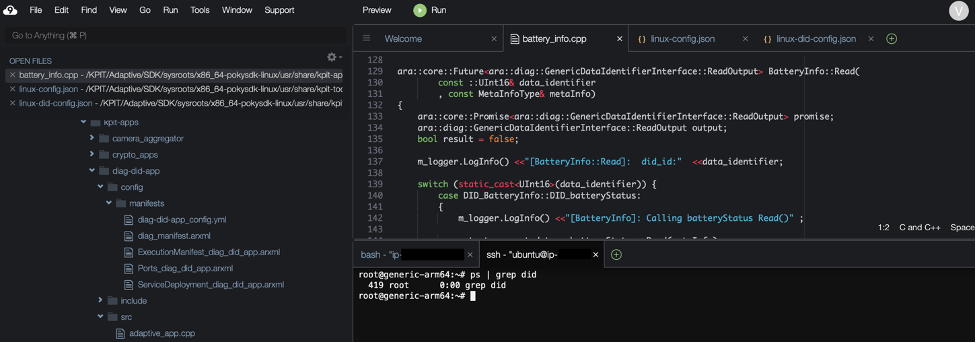 Figure 14 Adaptive AUTOSAR App stops running on vECU when uninstalled
