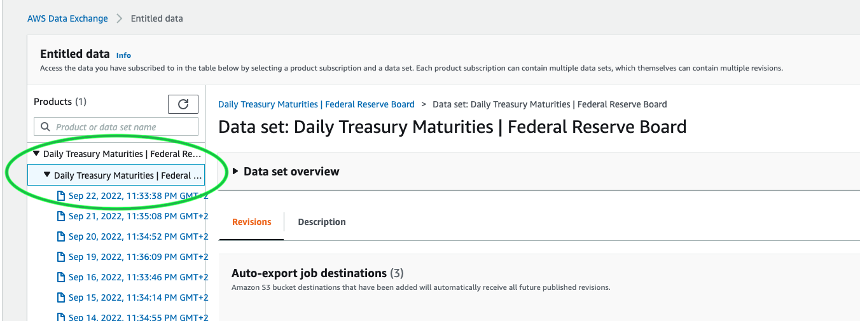 Figure 12: Selection of the subscribed product