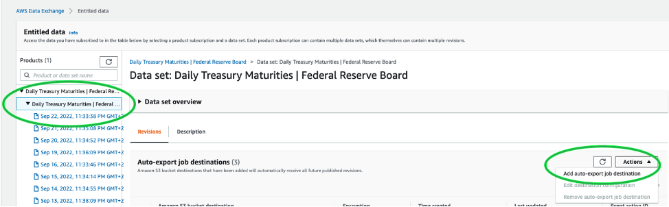 Figure 13: Add auto export job button
