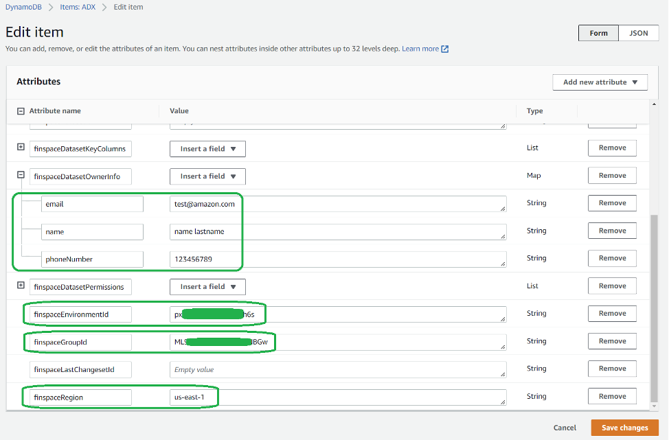 Figure 21. Fields and values of Rearc DynamoDB item