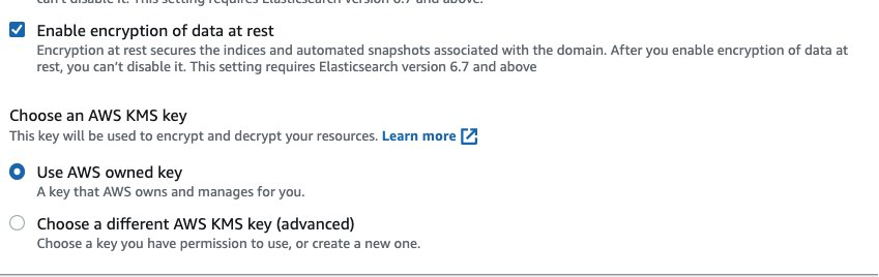 How to enable encryption at-rest with OpenSearch