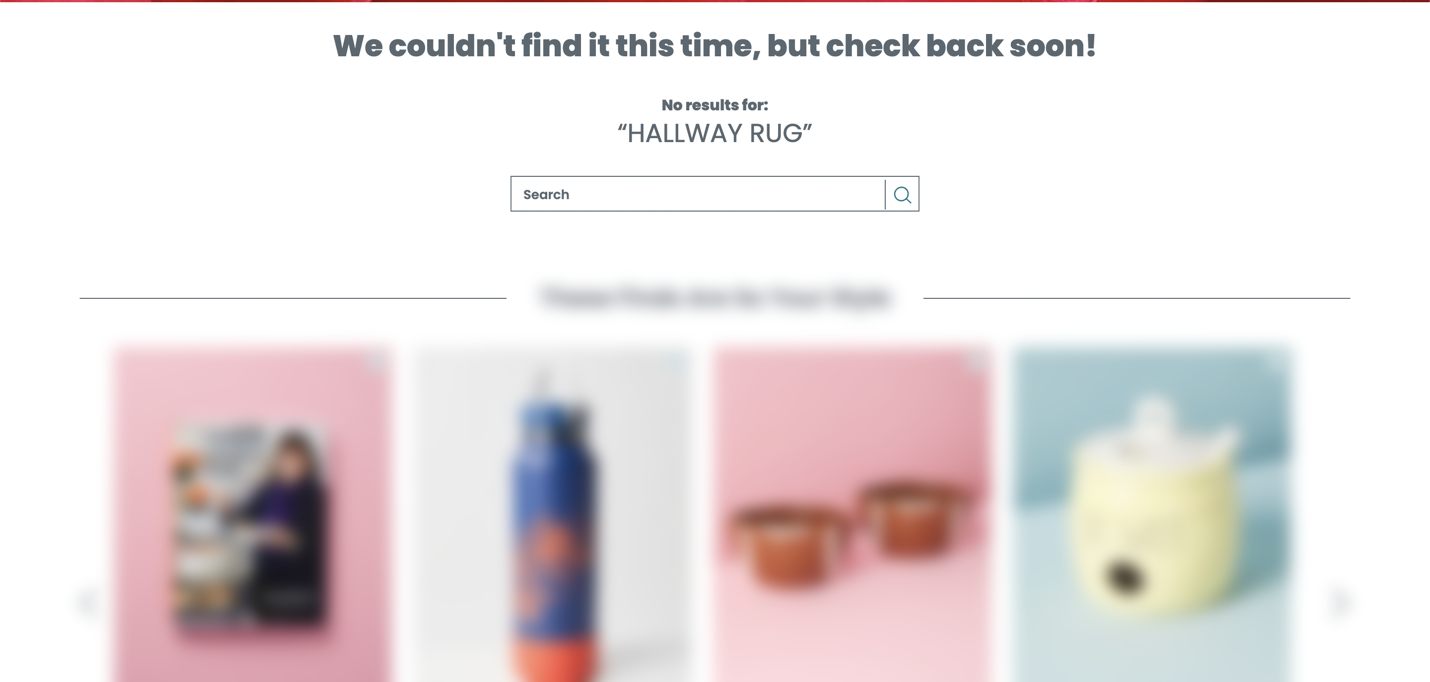 HALLWAY RUG と検索した際に商品が見つからない画像