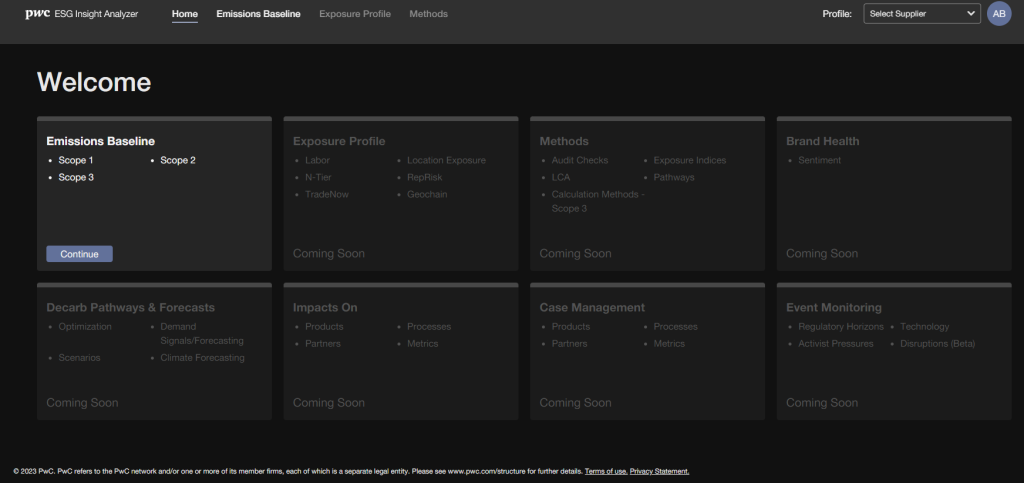 Figure 3 ESG Insight Analyzer homepage