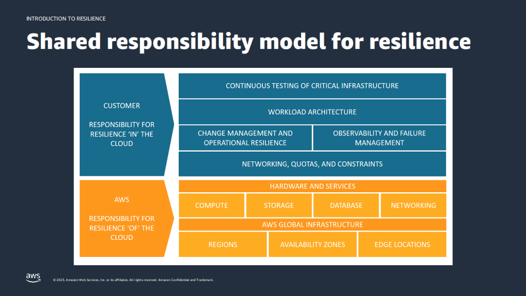 Shared responsibility model for resilience