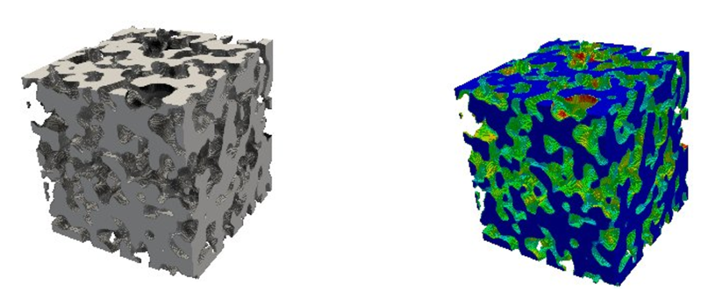 3D view of reconstructed digital rock
