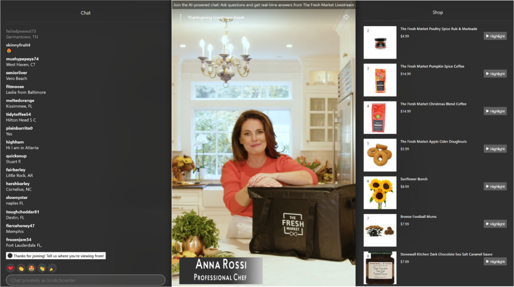 Thanksgiving Livestream Event with Celebrity Chef, Anna Rossi