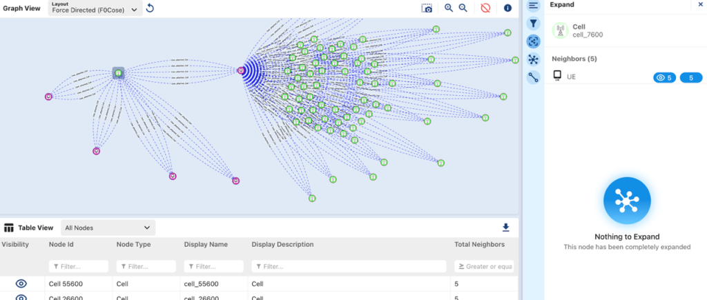 Figure 5 Graph Explorer UI to visualize the network graph