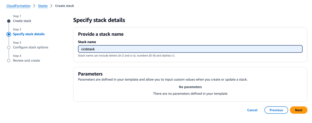 Figure 4 – Specify AWS CloudFormation Stack Name and Details