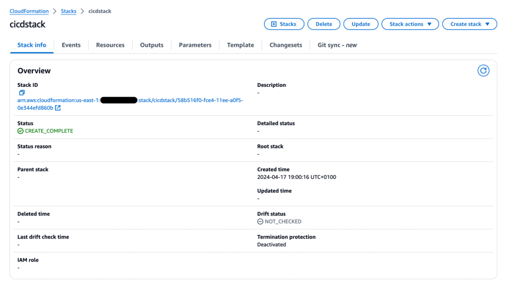 Figure 8 – Check AWS CloudFormation Stack Status for the Deployed and Running AAOS Stack