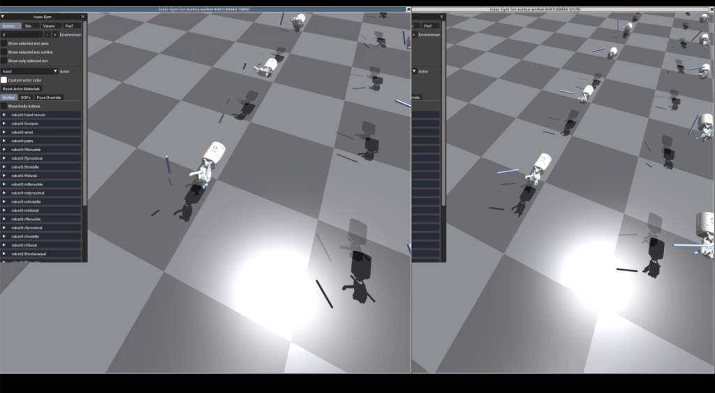 Figure 5: Training shadow-hand in multiple pods