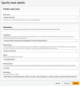Figure 2: CloudFormation stack details page