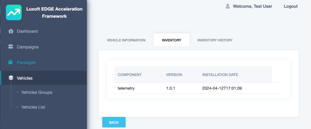 Figure 7 Applications Management Web Portal — Inventory