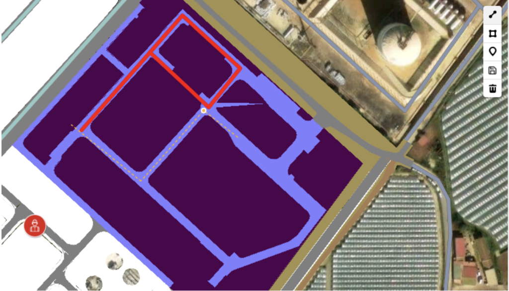 Figure 10. Creation of a new road on the map