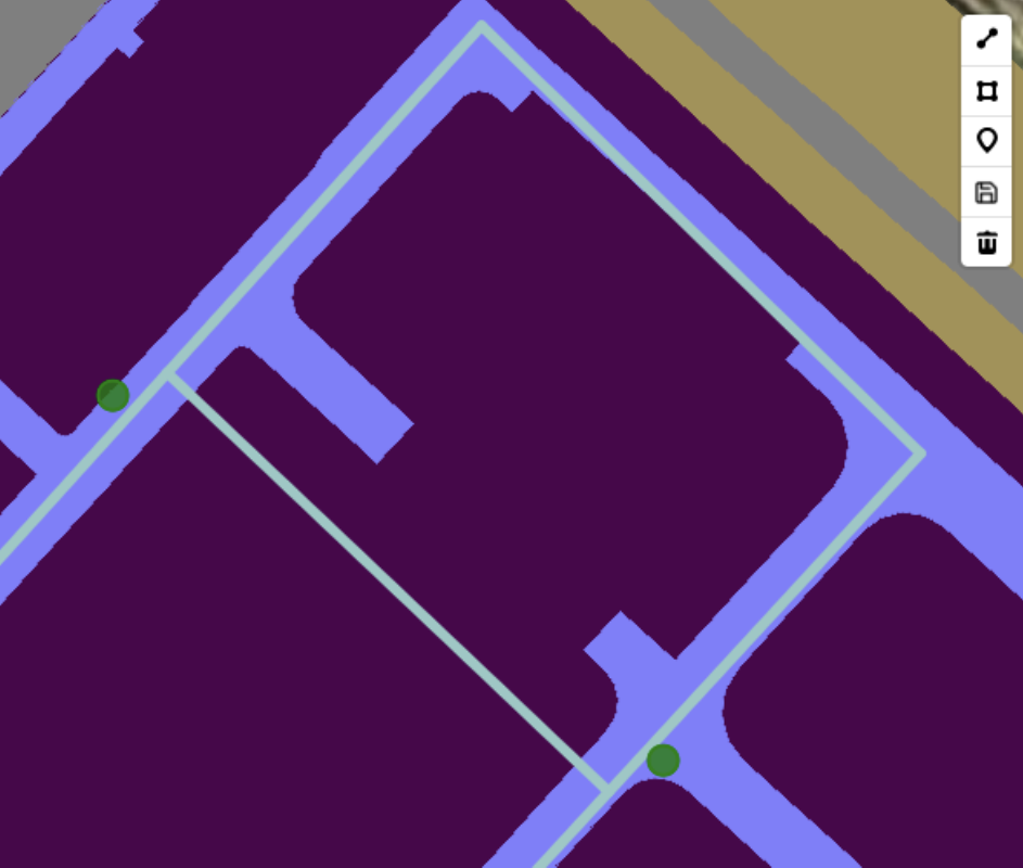 Figure 12. Origin and destination for path calculation