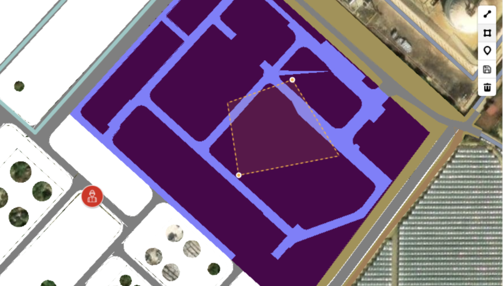 Figure 15. Manual drawing of a polygonal geofence from the web application
