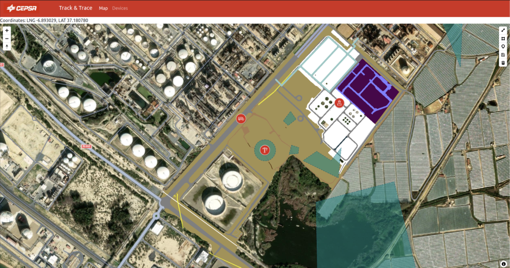 Figure 9. Imported private map integrated with satellite imagery public map