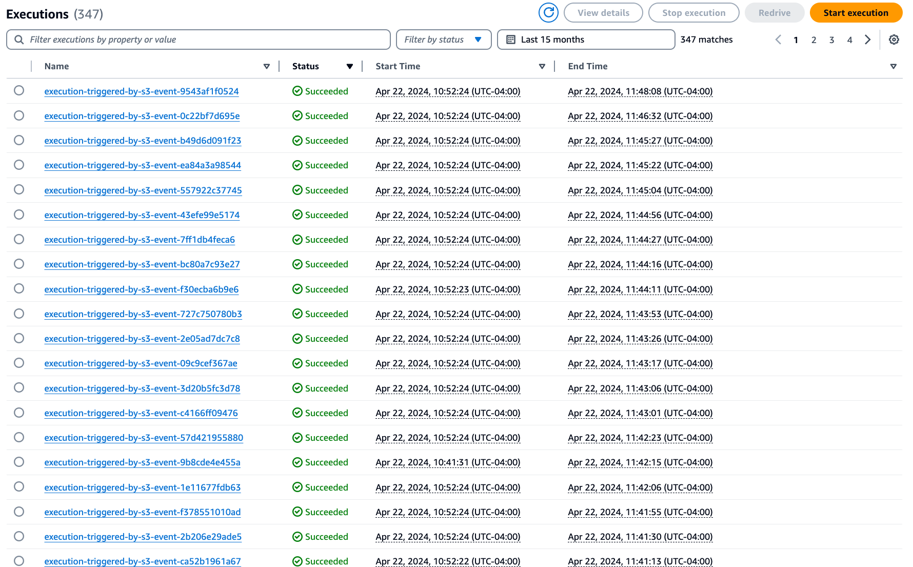 Figure 11. Concurrent execution of multiple workflows initiated by different users