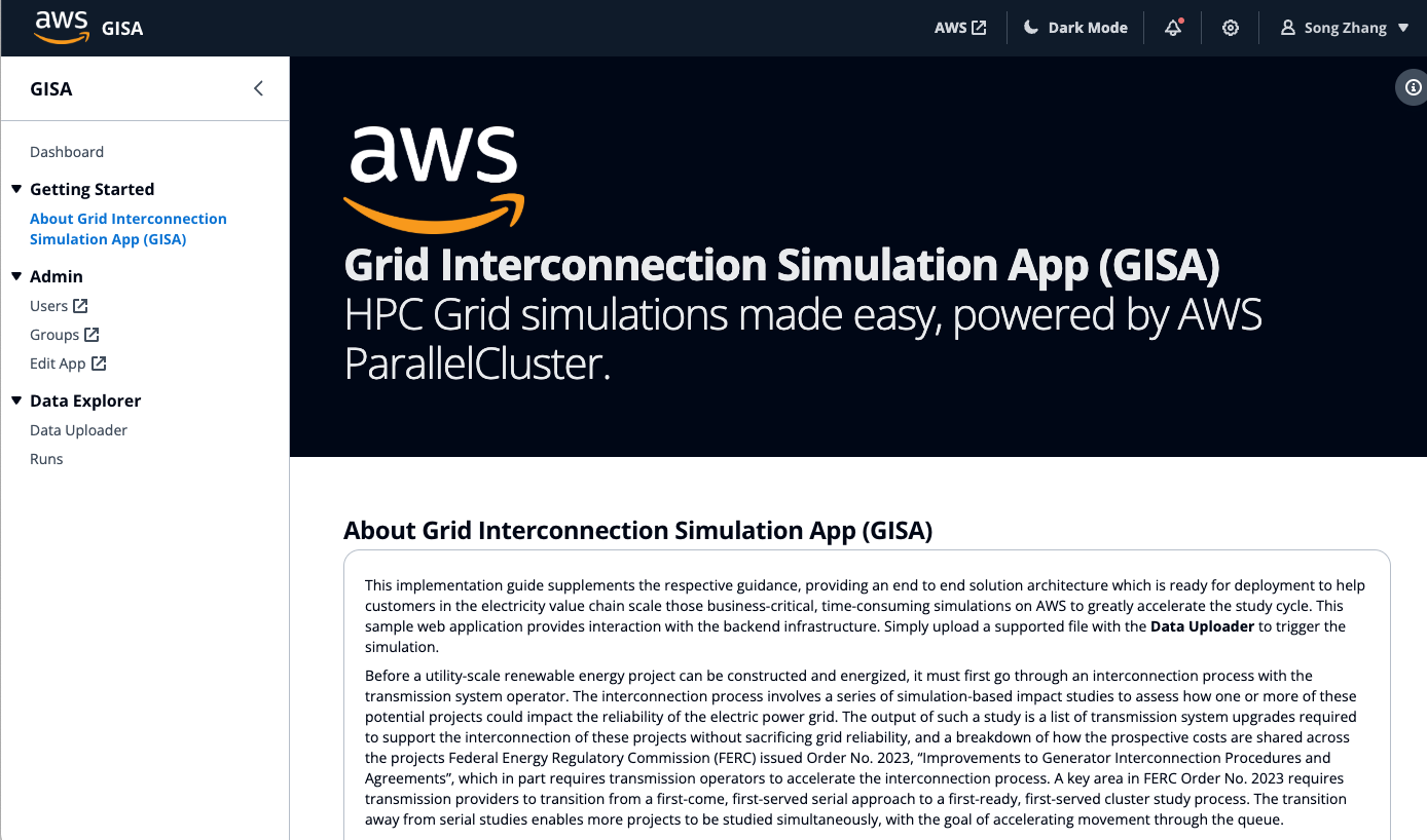 Figure 7. Generator interconnection study web application home page
