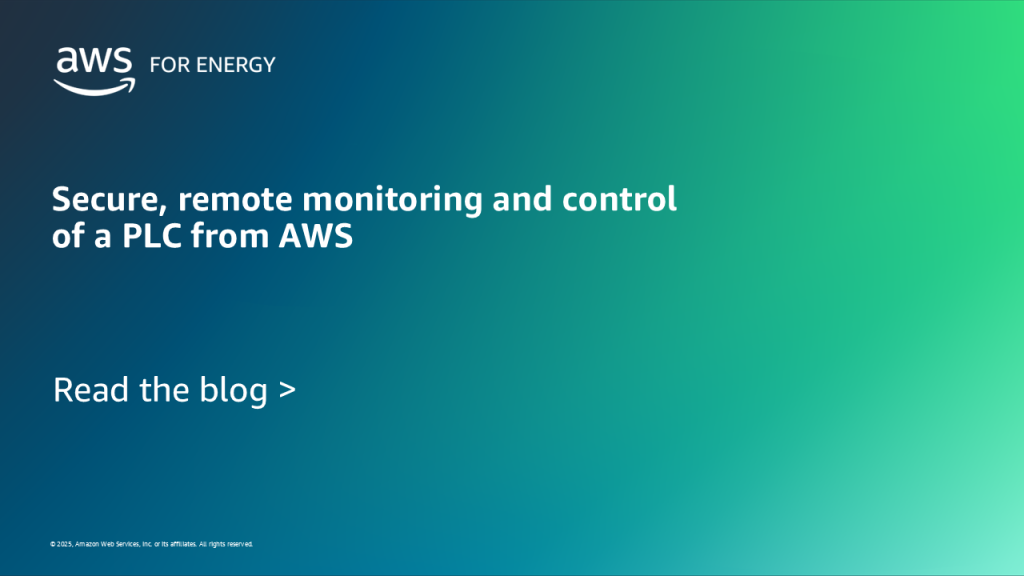 Secure, remote monitoring and control of a PLC from AWS