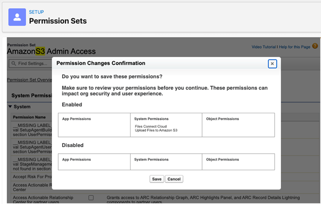 Figure 4 Permission Changes Confirmation prompt