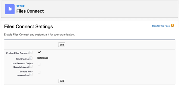 Figure 6 Files Connect Settings screen