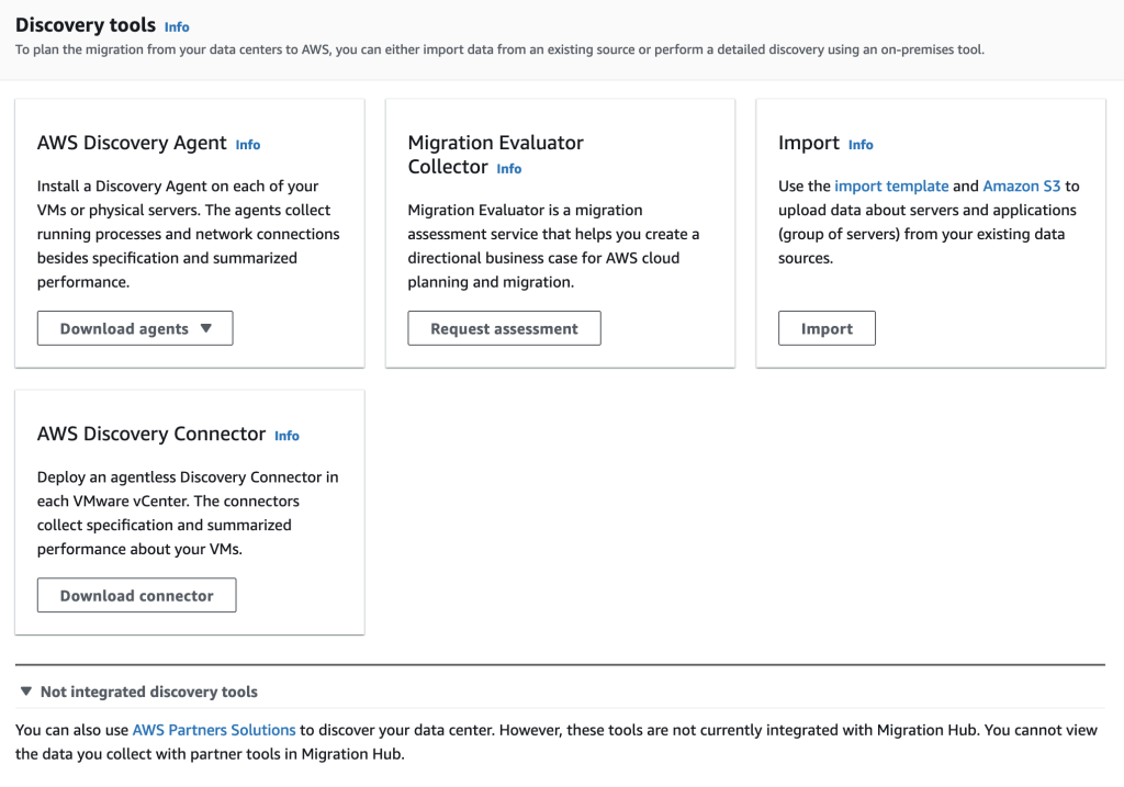 migration hub discovery tools