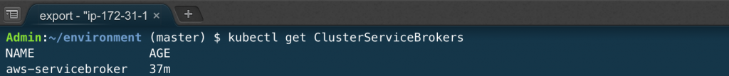 output of kubectl get ClusterServiceBrokers.
