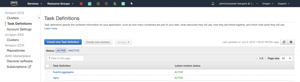Amazon ECS 任务定义